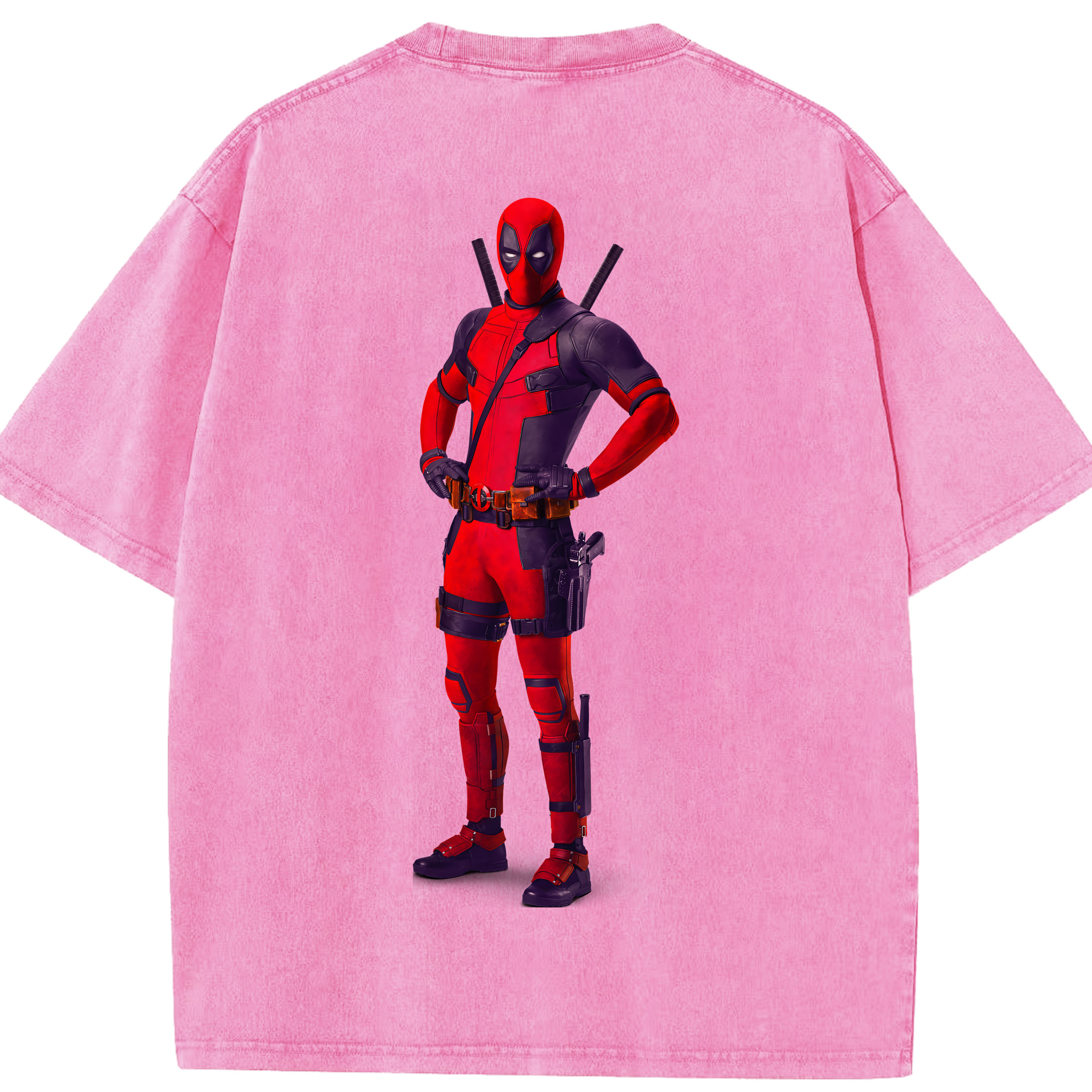 （画像用） Deadpool デッドプール 綿100% ヴィンテージ風 半袖Tシャツ（背面プリント）